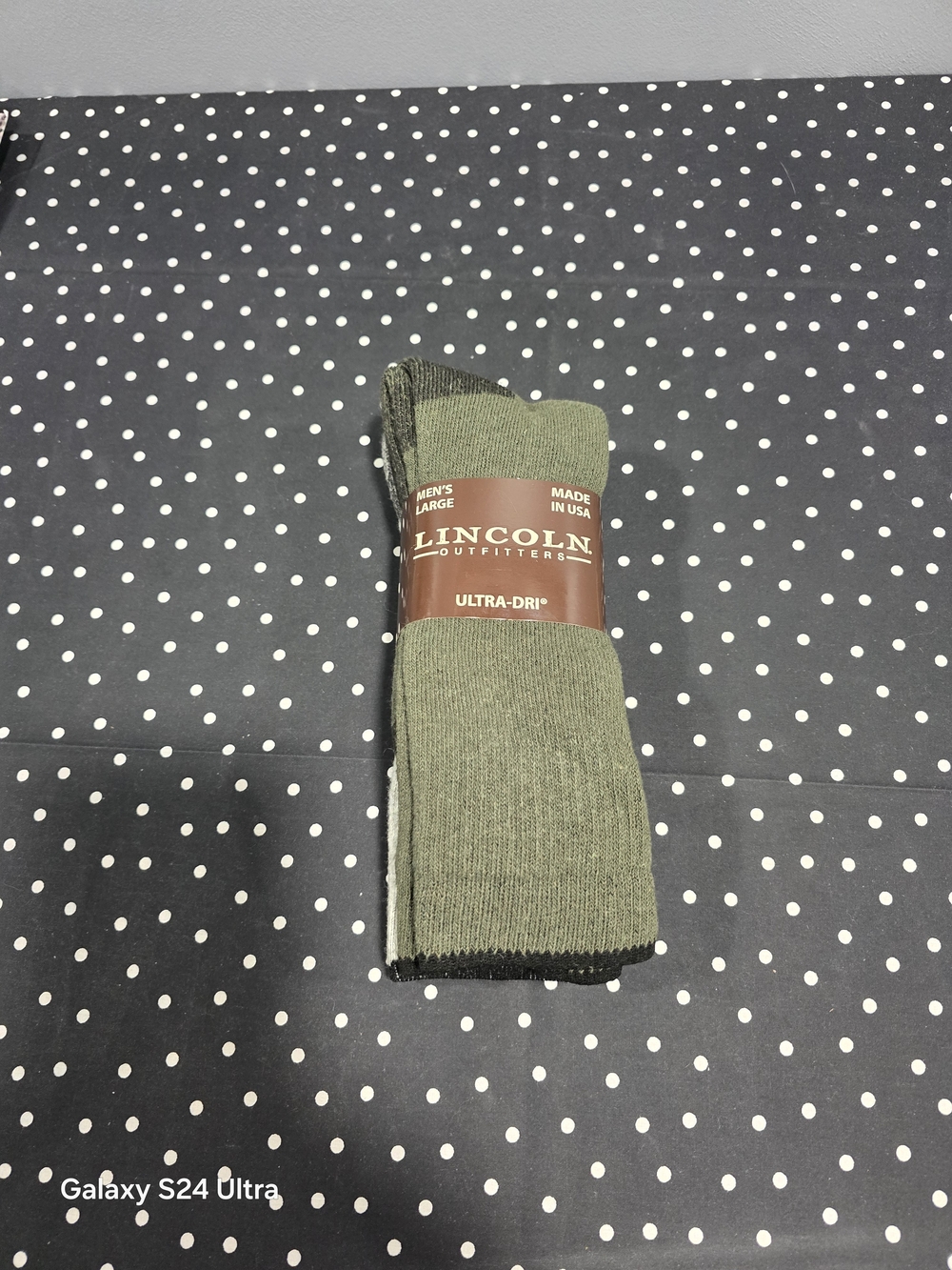 Lincoln Outfitters Men’s Olive Green Ultra-Dri Socks